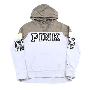 PINK Victorias Secret hoodie sweatshirt size small light blue and gray